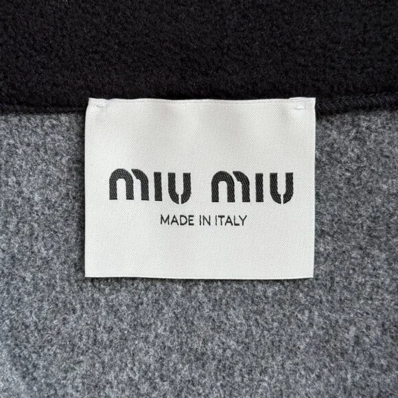 MIU MIU SS24 Women's Logo Embroidered Stand Collar Zipper Jacket - Picture 4 of 5